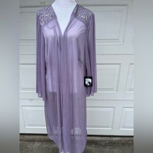 Women Marina dress sheer open cardigan cardigan 16W lavender NWT